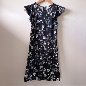 Xhilaration Black Floral Printed Dress
